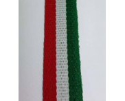 Cadarço 10 mm TRI - Verde / Branco  / Vermelho  - 50 metros